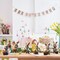 6 PCS Easter Bunny Decorations Indoor, Easter Bunny Wooden Signs, Table Centerpieces Easter Rabbit with Basket Egg